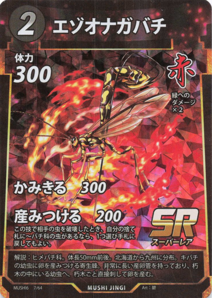 蟲神器】エゾオナガバチ(SR)の詳細【昆虫カード図鑑】