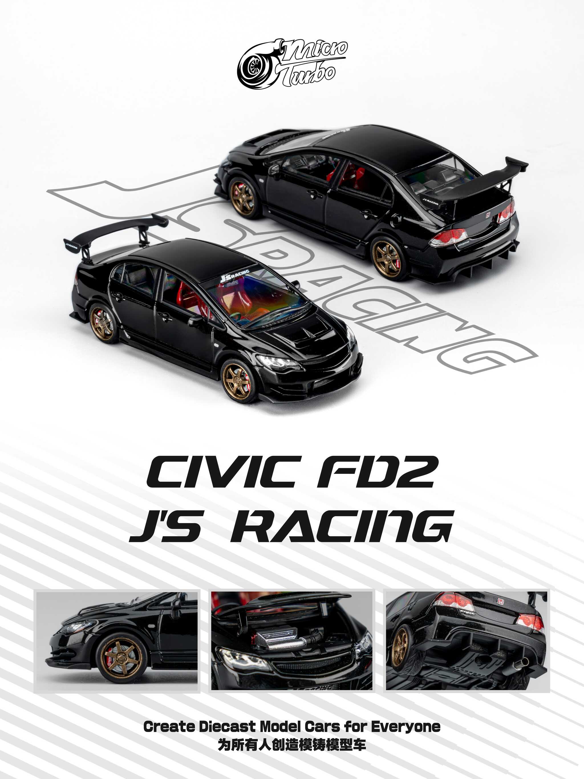 Microturbo - Custom FD2 J'S Racing - Metallic Black