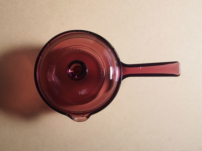 SHOP偶然と必然の間 ビジョン 直火用ガラス片手鍋 クランベリー フランス製