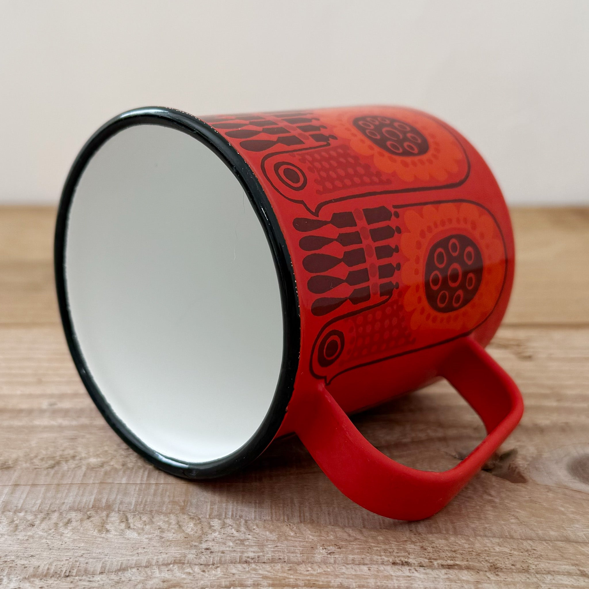 フィネル(アラビア)/カイ・フランク/鳥柄のホーロー製マグカップ