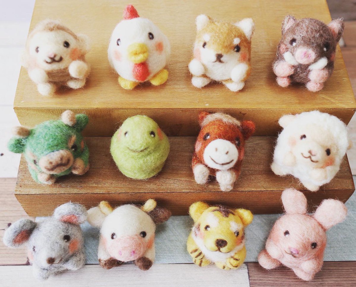 干支の動物達完成しました‼️十二支は3年ぶりに作りましたが楽しかった