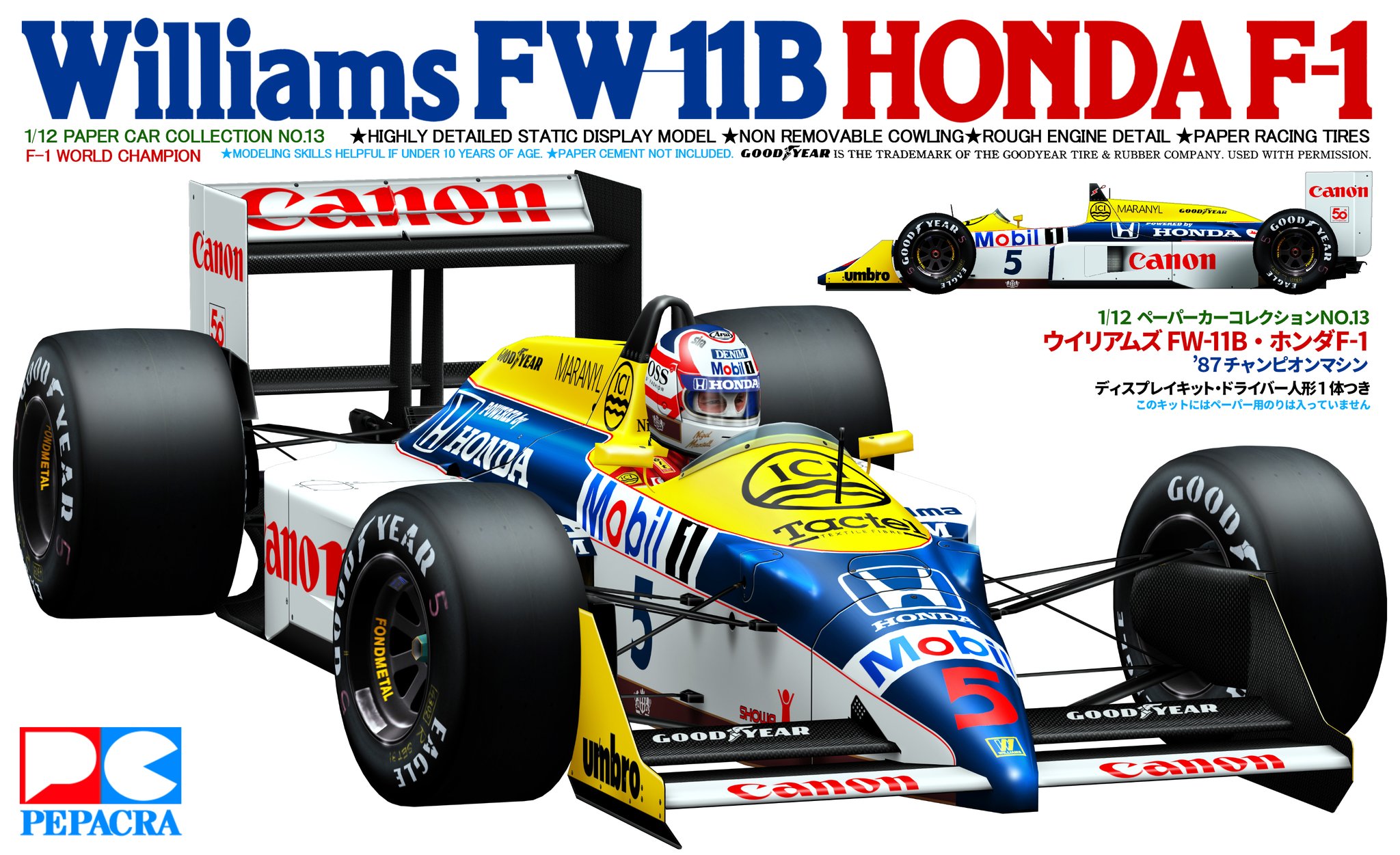 P.M.A F1 1⁄43 N.マンセル ウィリアムズ・ホンダ FW11 P.M.A F1 1⁄43 N