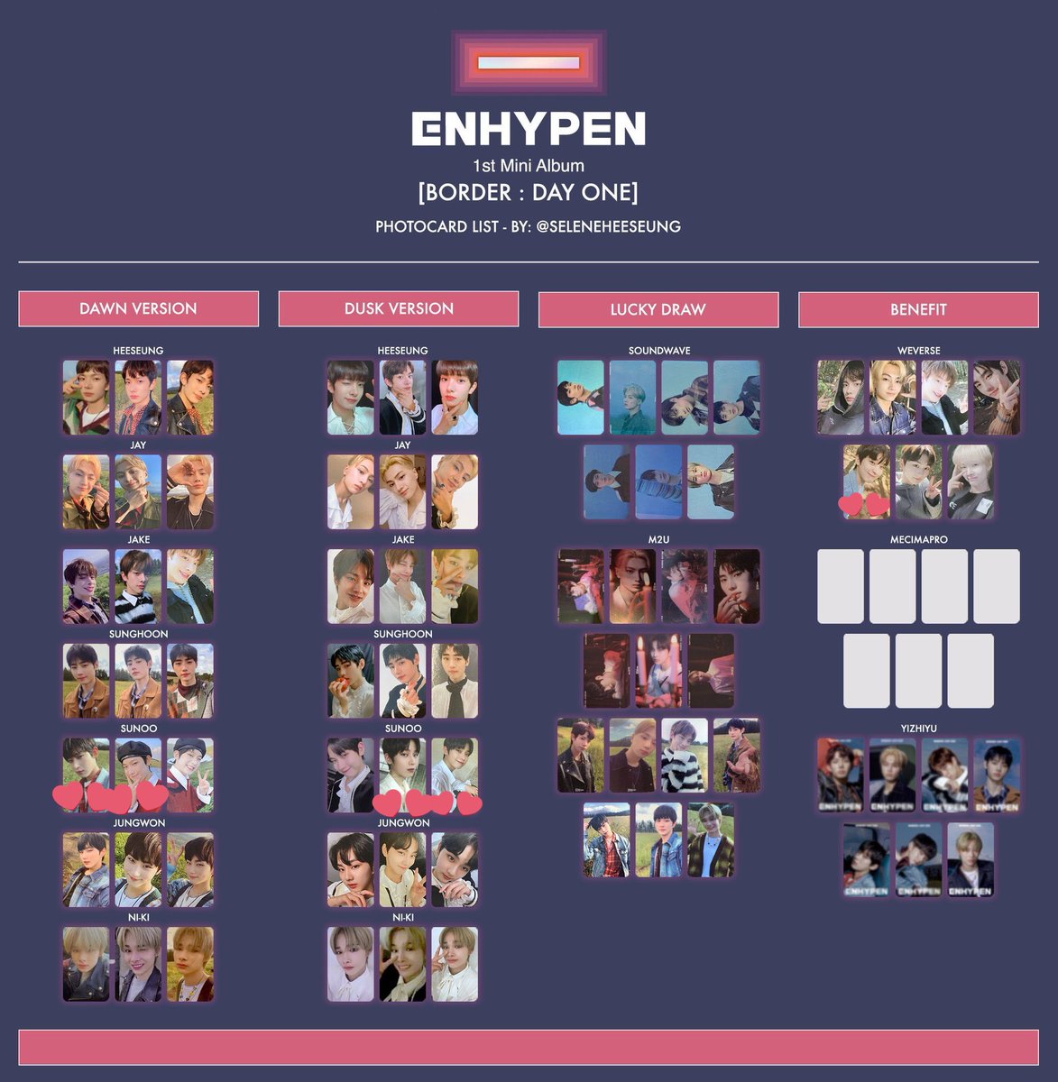 ENHYPEN トレカ交換 ・ ・ 譲(画像1枚目の物・ヒスン・ジェイ