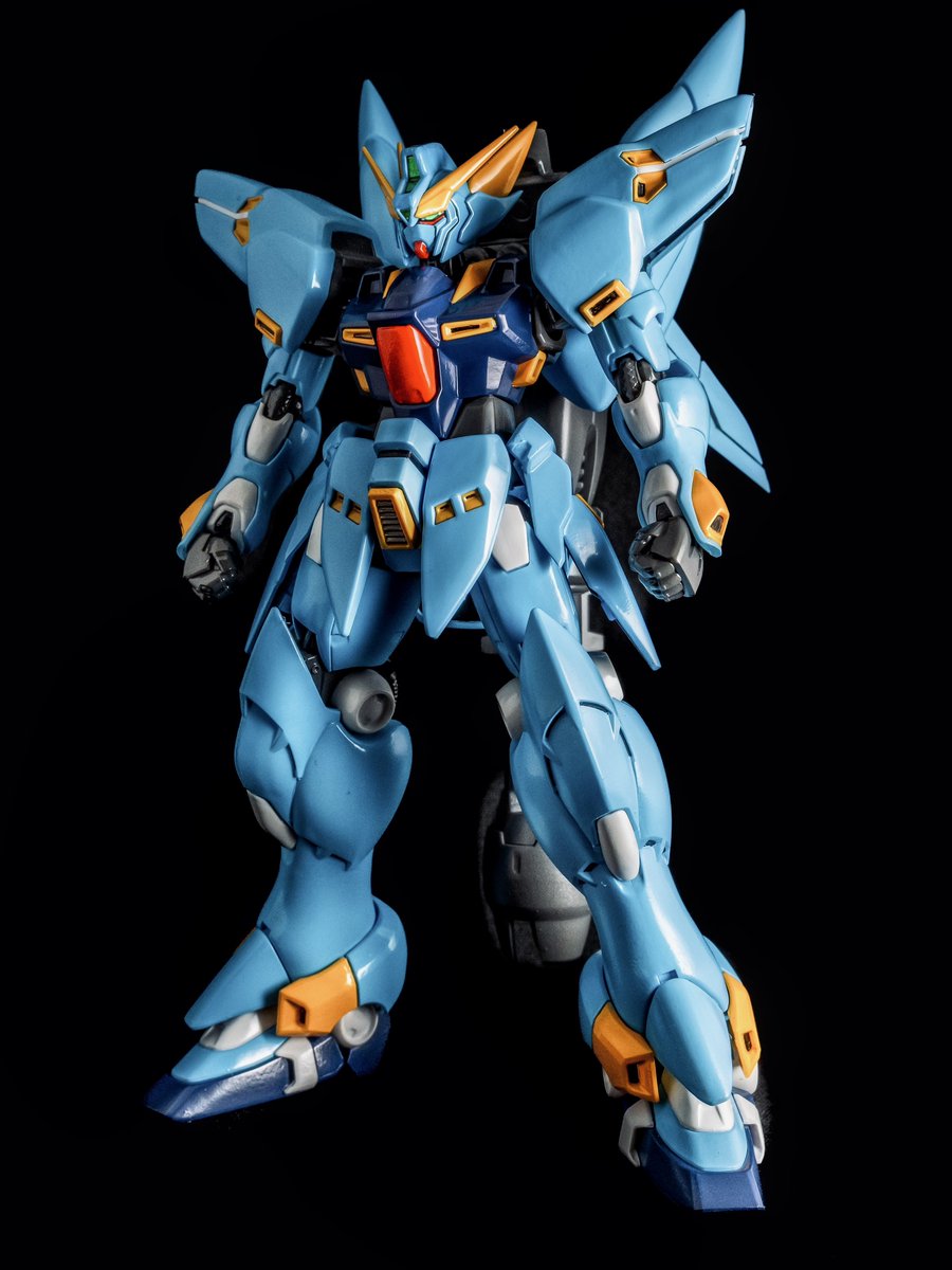 完成しました。 HG ヒュッケバイン(PTX-08R) 水性塗料の筆塗り全塗装