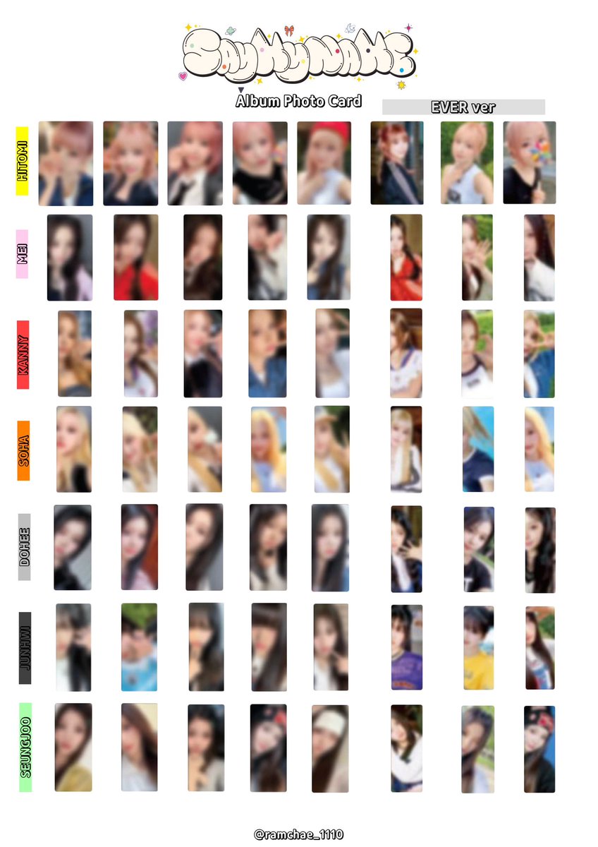 SAY MY NAME 1st EP Album -𝙎𝘼𝙔 𝙈𝙔 𝙉𝘼𝙈𝙀- PHOTO CARD