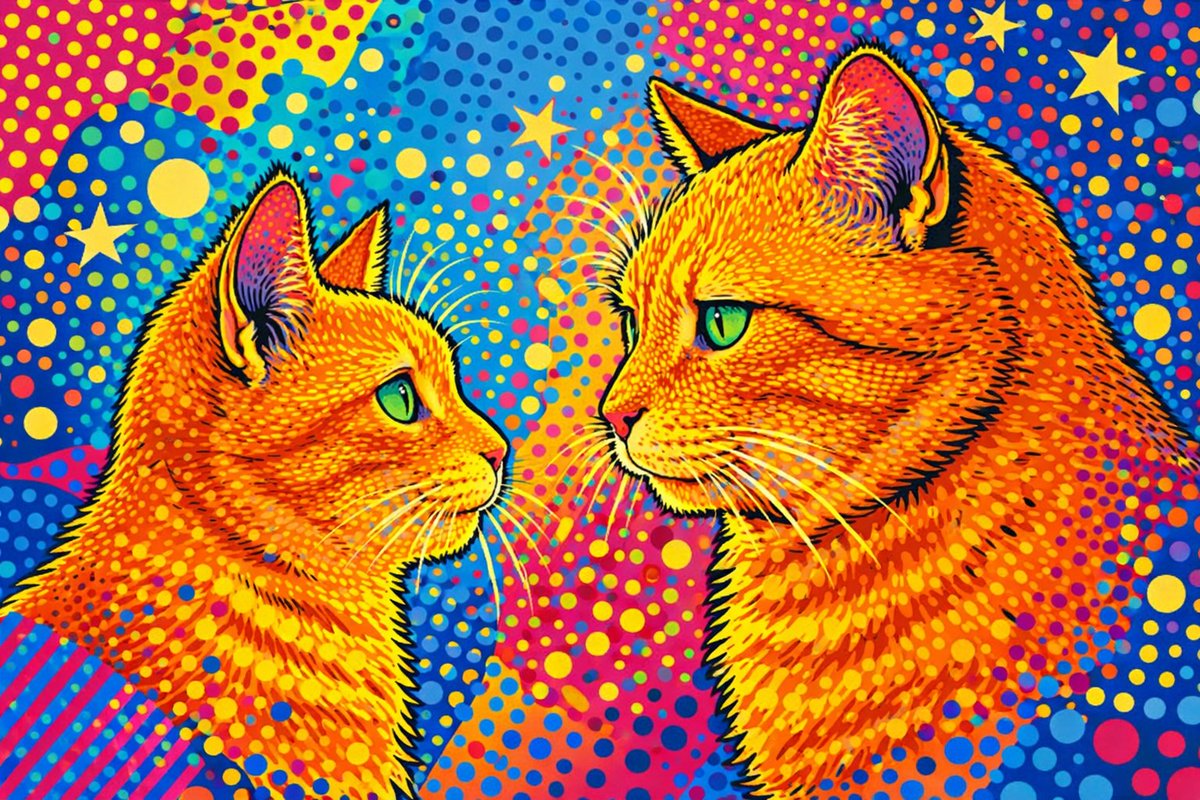 今日の猫。「ポップアート」#ChatGPT