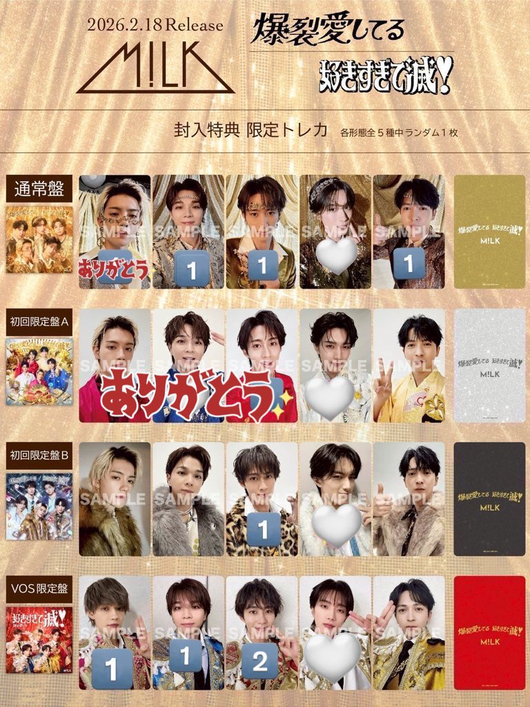 M!LK 爆裂愛してる 好きすぎて滅！ 封入特典 終演後 通常 初回