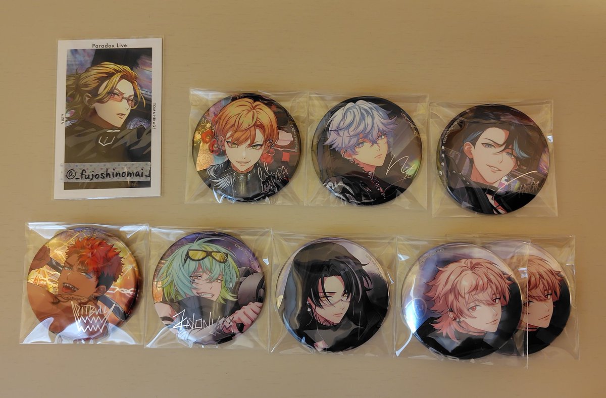 交換】Paradox Live パラライ 6周年 缶バッジ 求：同種斗真×2 1:1から