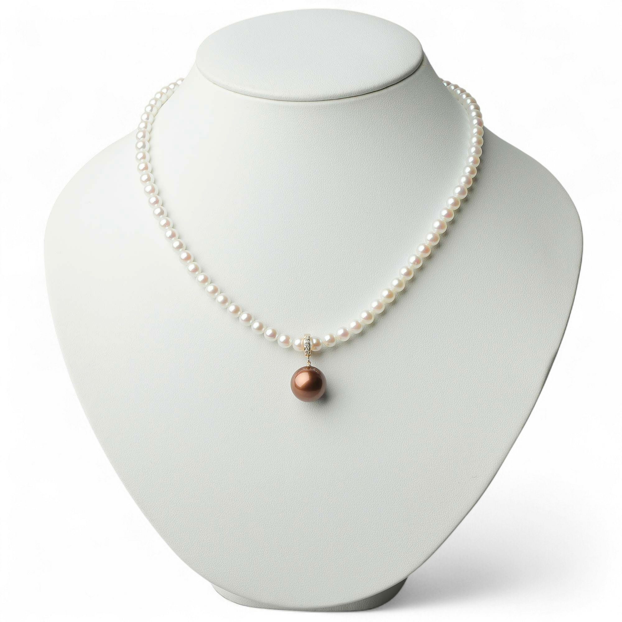 Chocolat タヒチ黒蝶真珠 クリッカー/ペンダントトップ 12mmUP K18YG