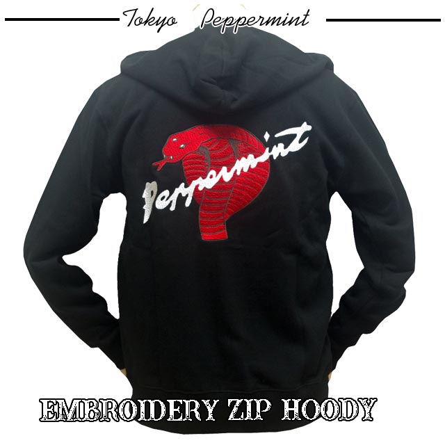 PEPPERMINT 刺繍ZIP HOODY(ジップ パーカー)