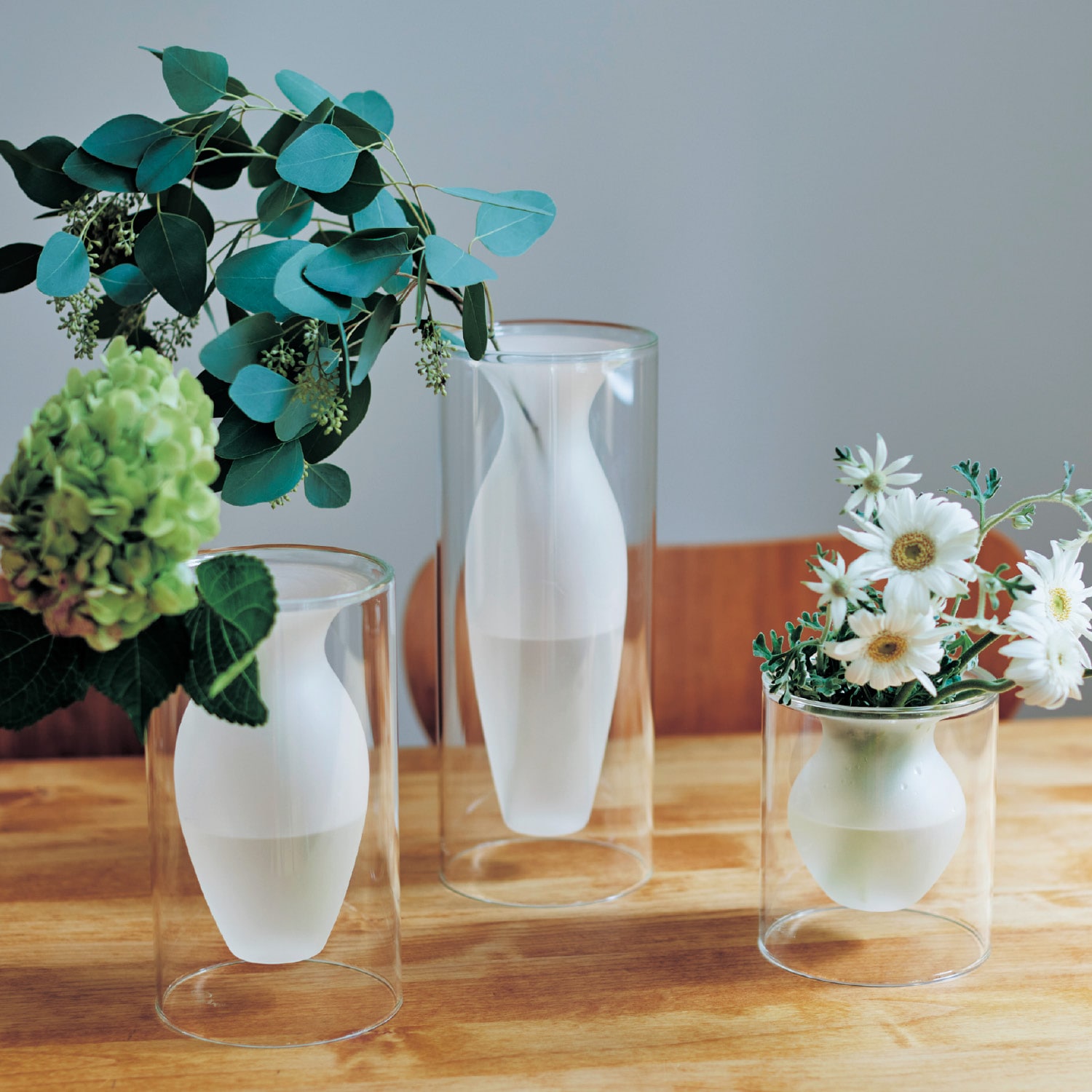 ダブルウォールガラスのフラワーベース・花瓶（フラワーベース/花瓶