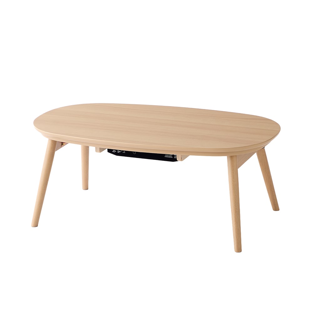 折りたたみ式コンパクト楕円こたつテーブル 【4色から選べる】<幅90cm