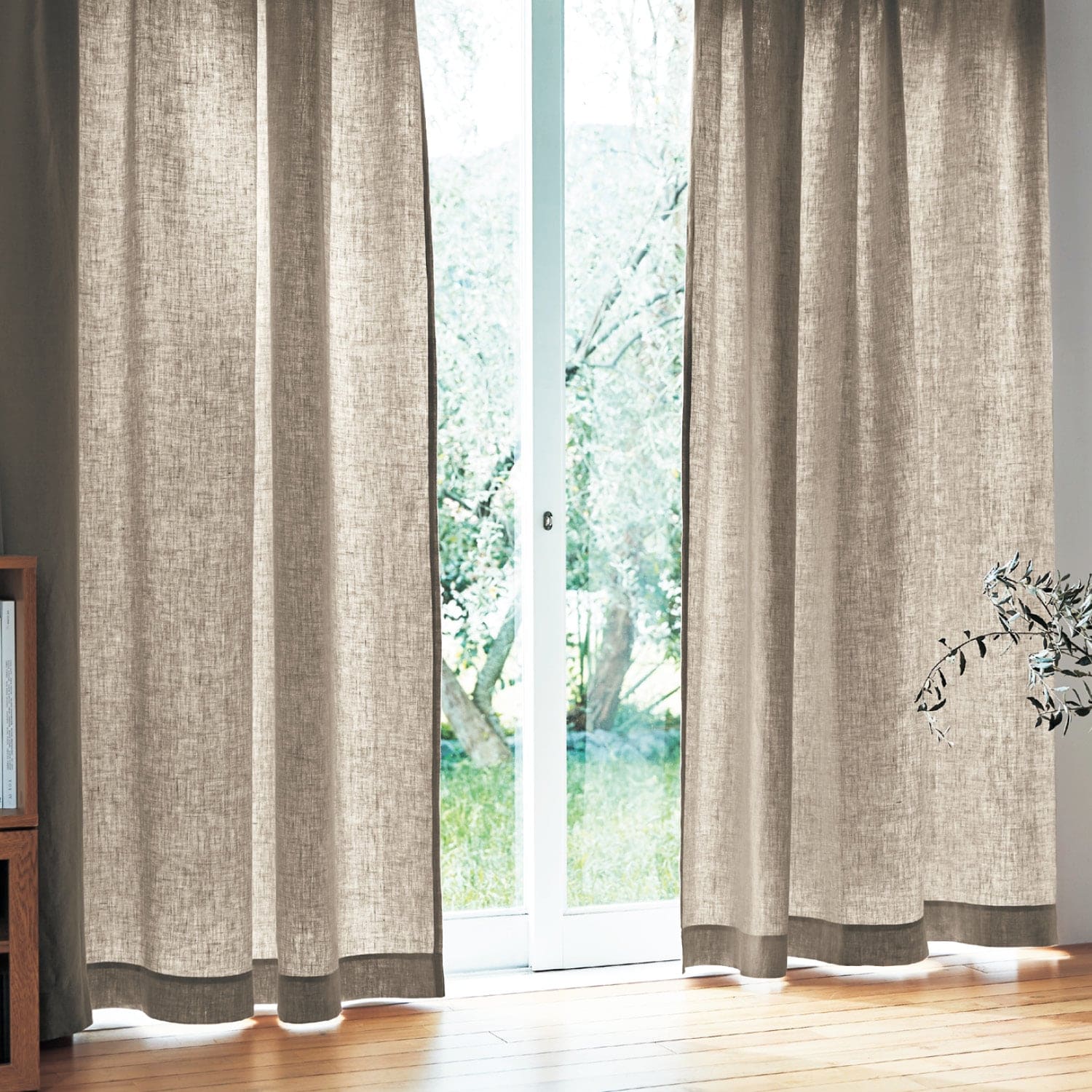 在庫限りのお買得】 【旧タイプ】フレンチリネンカーテン ＜約100×90×2