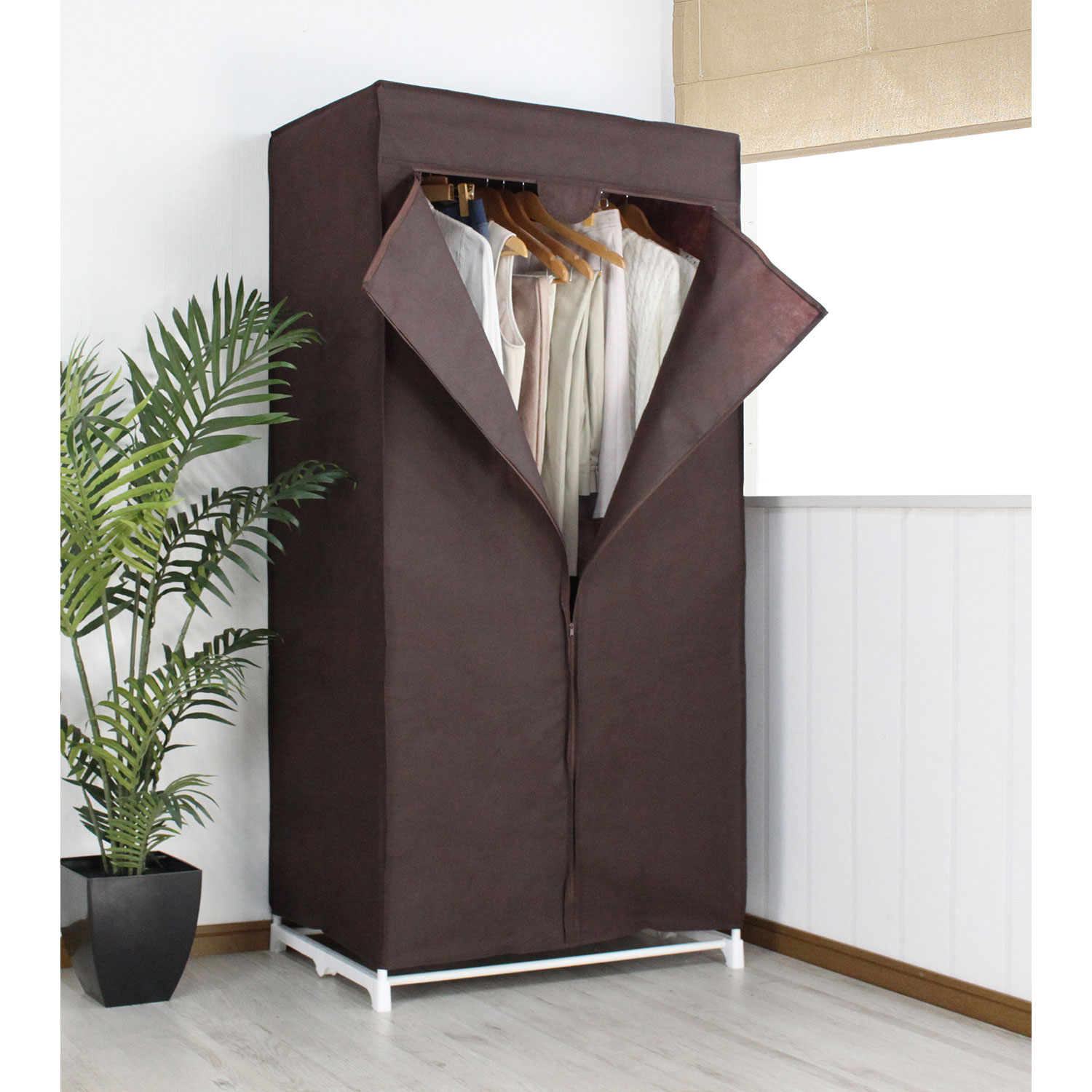 カバー付きコンパクトハンガーラック（クローゼットハンガー）｜通販の