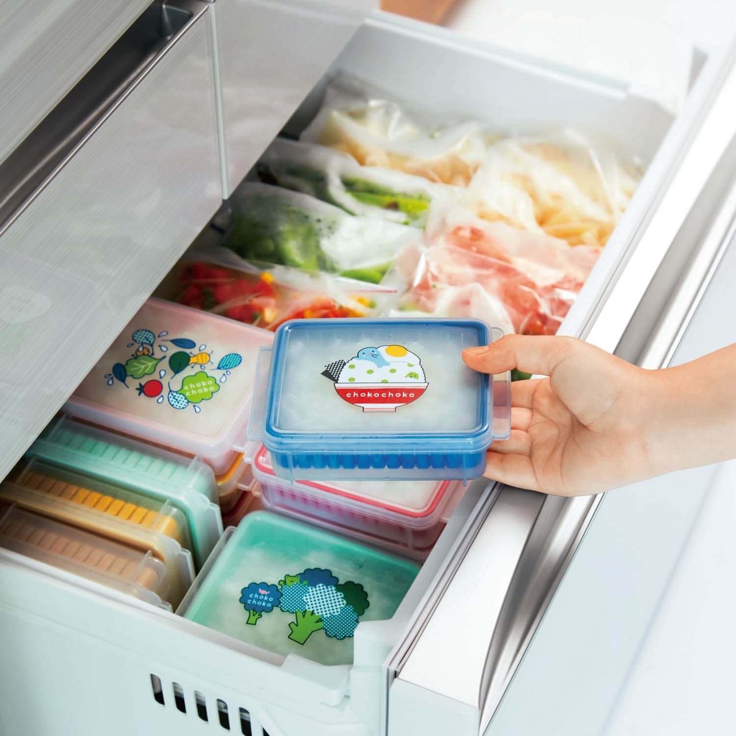 ご飯が美味しく保存できるすのこ付き保存容器2個セット「ちょこちょこ