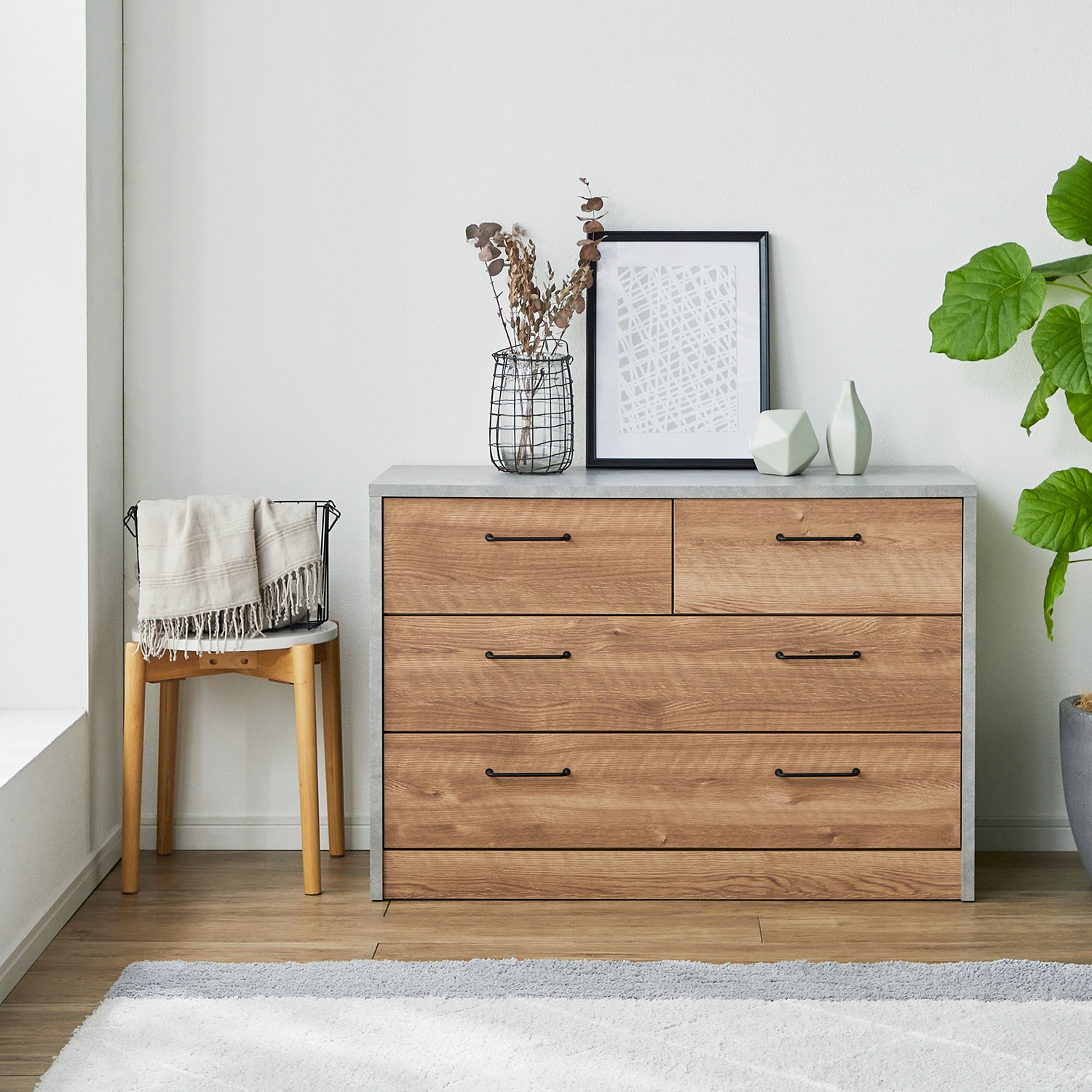 グレー×ナチュラルのチェスト ＜4サイズから選べる＞｜通販の