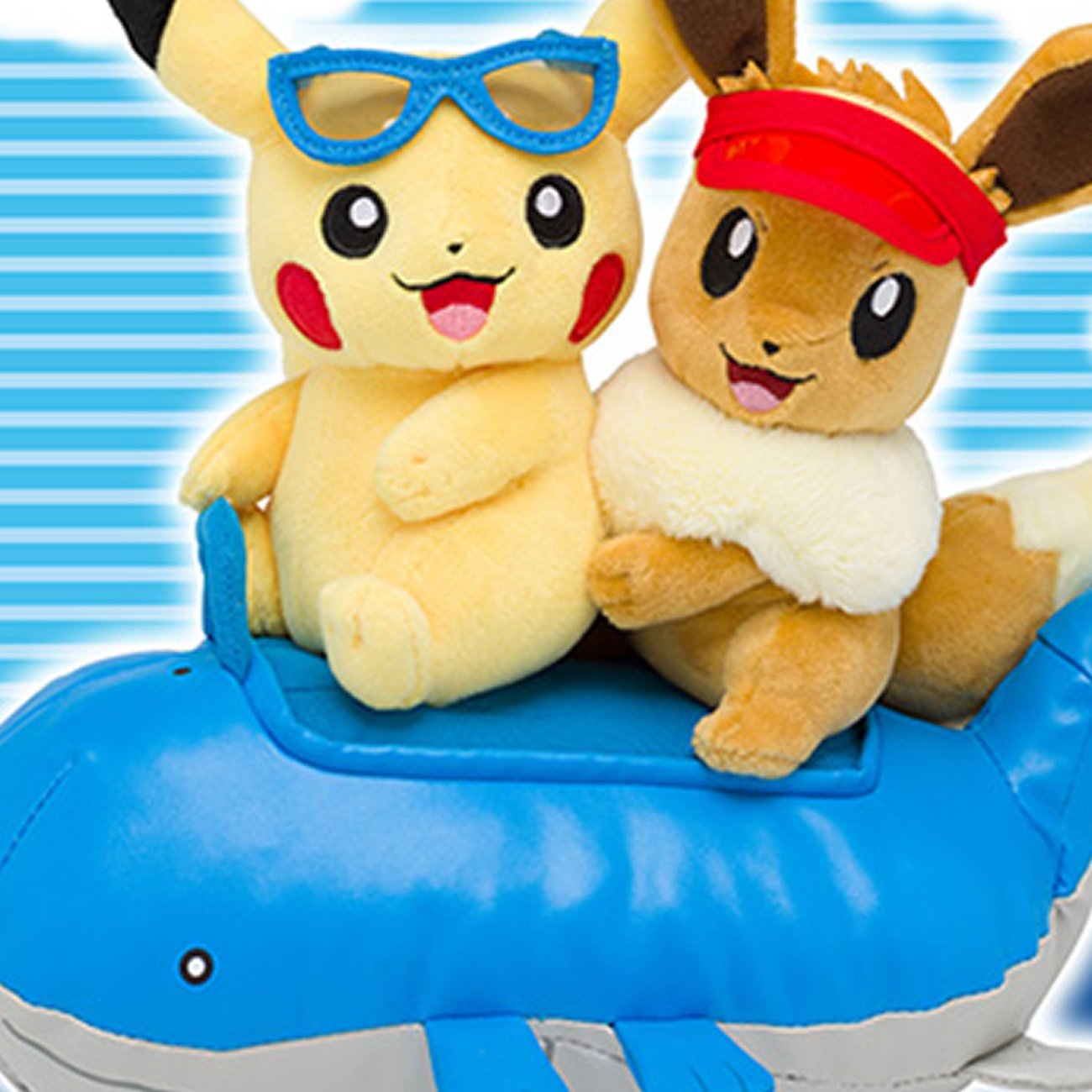 イーブイとその進化系ポケモンの等身大ぬいぐるみ登場。コンプリートで