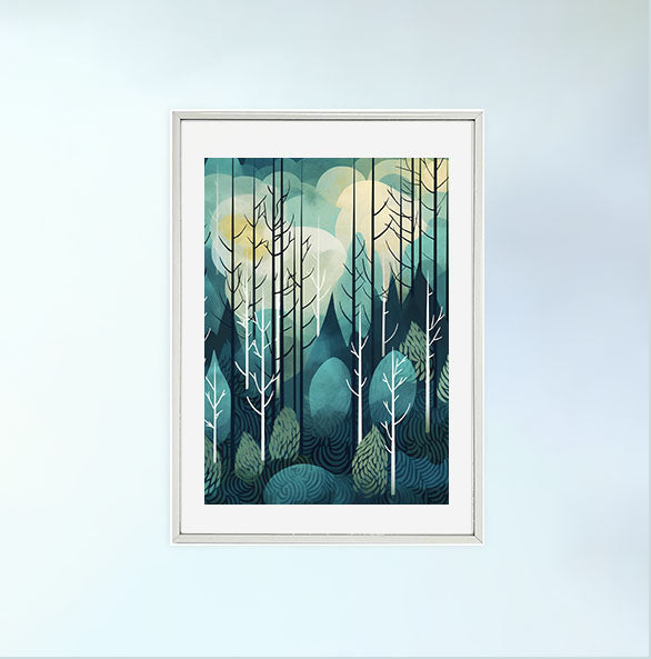 森林の木々のアートポスター:forest_trees_b8e5 通販