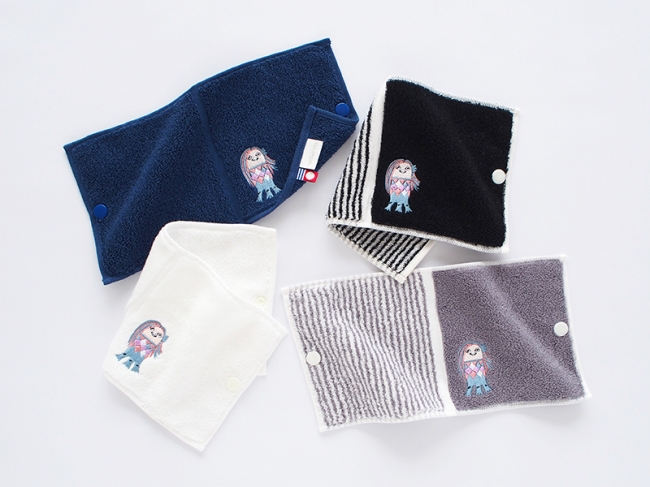 疫病退散！マスクケースにもなるアマビエさんハーフタオルハンカチ 新