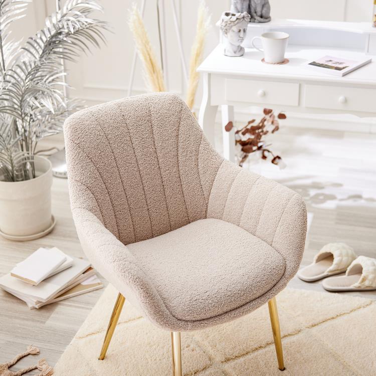 WEB限定】 ASHEL jelly ブークレ ダイニングチェア 4本脚 金脚