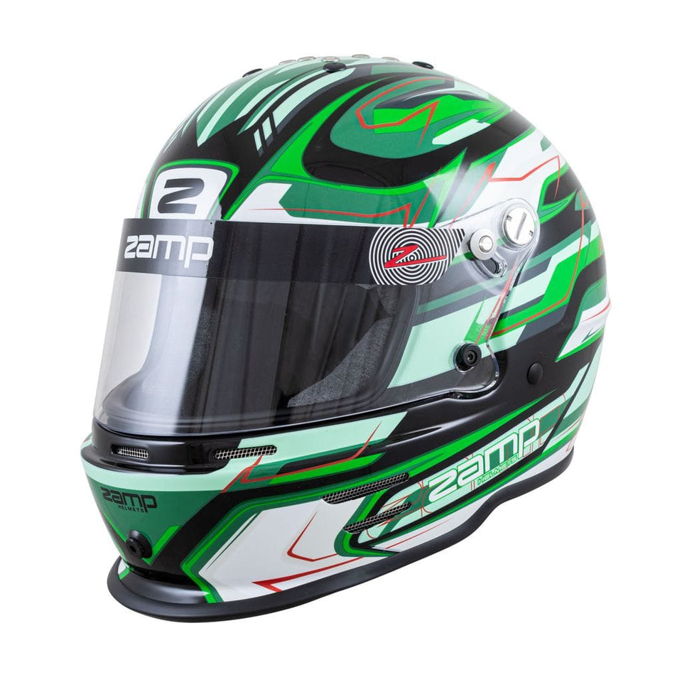 Zamp RZ-42Y Youth Helmet - Black/Green | Lightweight Youth Helmet