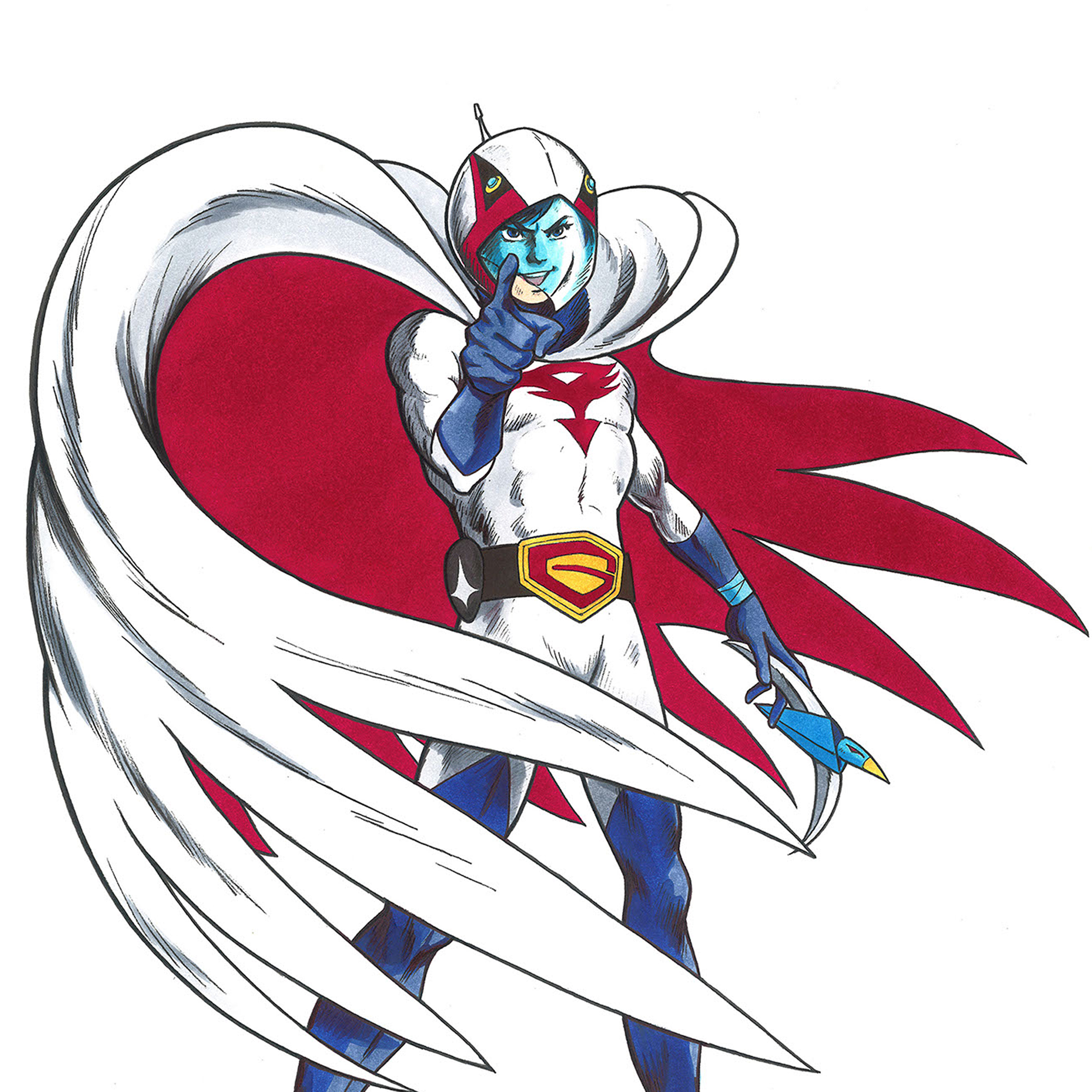 吉田すずか「科学忍者隊ガッチャマン！」595×475mm｜油絵・写真・賞状