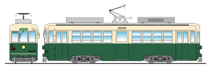 豊橋鉄道、路面電車「モ3203号」に“昭和レトロデザイン”！5月30日から