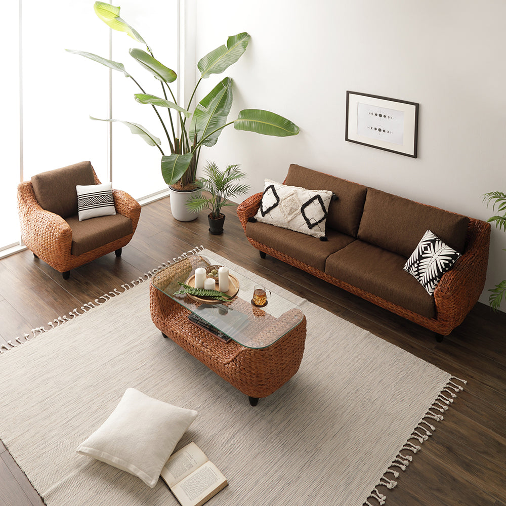 開梱設置サービス付き】天然素材リゾートソファ（ヒヤシンス）2人掛け