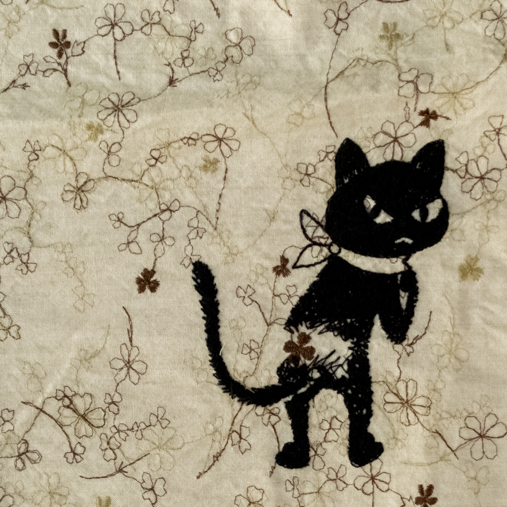 国産 刺繍生地／PJC のら猫クロッチ | Remember Quilts Online Shop