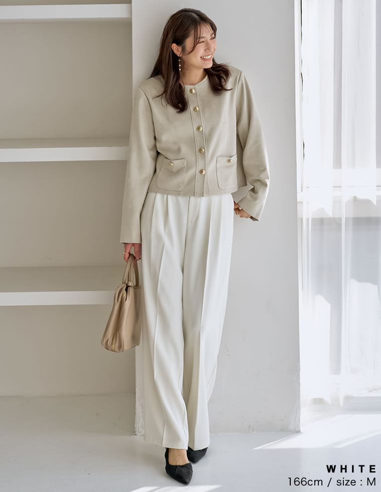 ダブルタックカラーワイドパンツ - パンツ通販 | 人気レディース