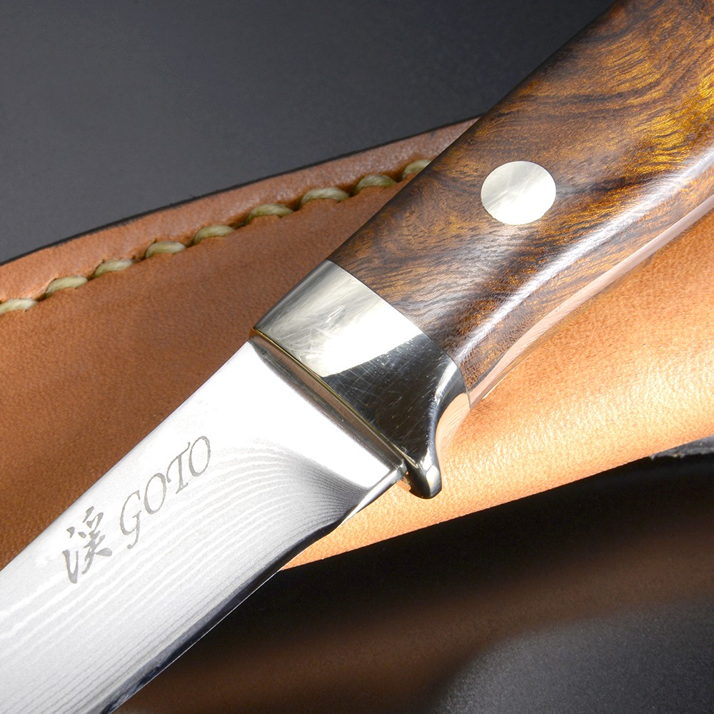 後藤渓 カスタムナイフ VG10積層ダマスカス鋼 アイアンウッド