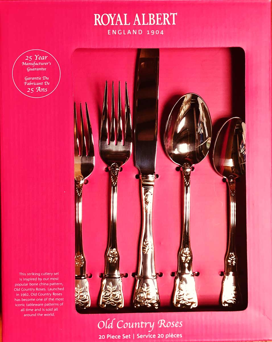 Royal Albert Old Country Roses 20-Piece Flatware Set Service for 4 Sta