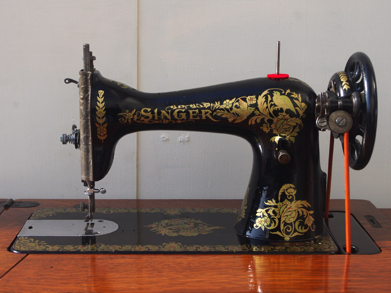 No.417 SINGER 15 シンガー製 家庭用足踏みミシン：アンティークミシン