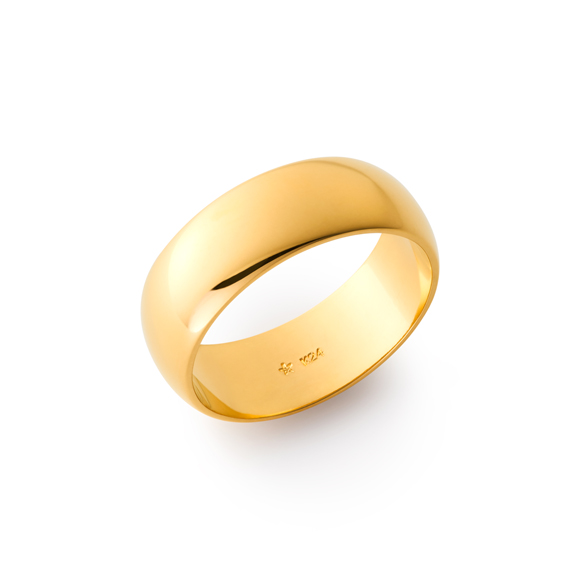 純金 平甲丸リング（幅約7mm） | 高品質 金・プラチナ