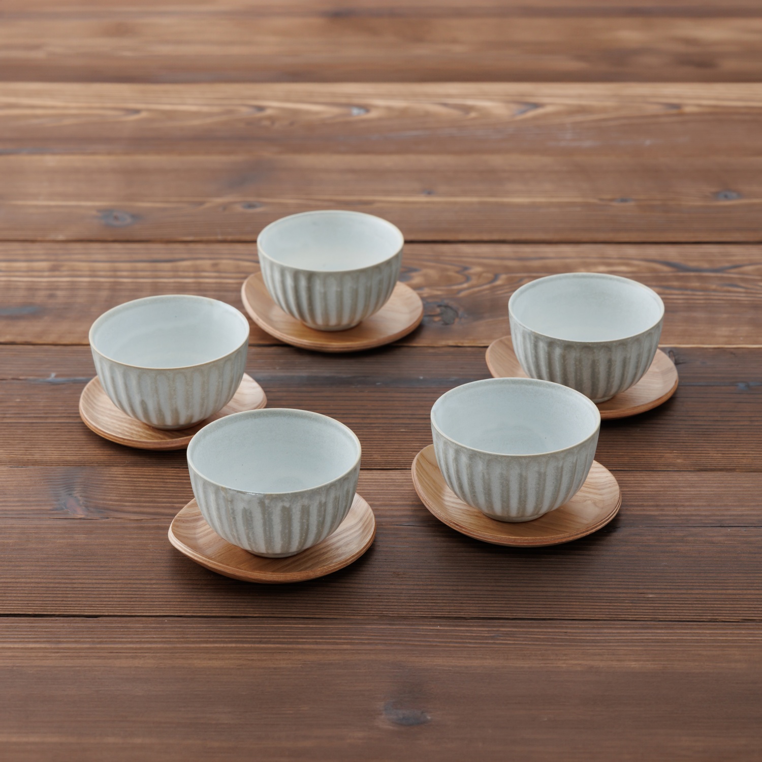 楽天市場】湯呑み 茶托 5客セット 粉引グレー 送料無料 来客用