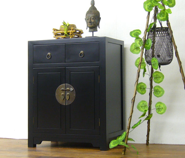 楽天市場】アジアン家具 アンティーク調 ミンスリムキャビネット(黒