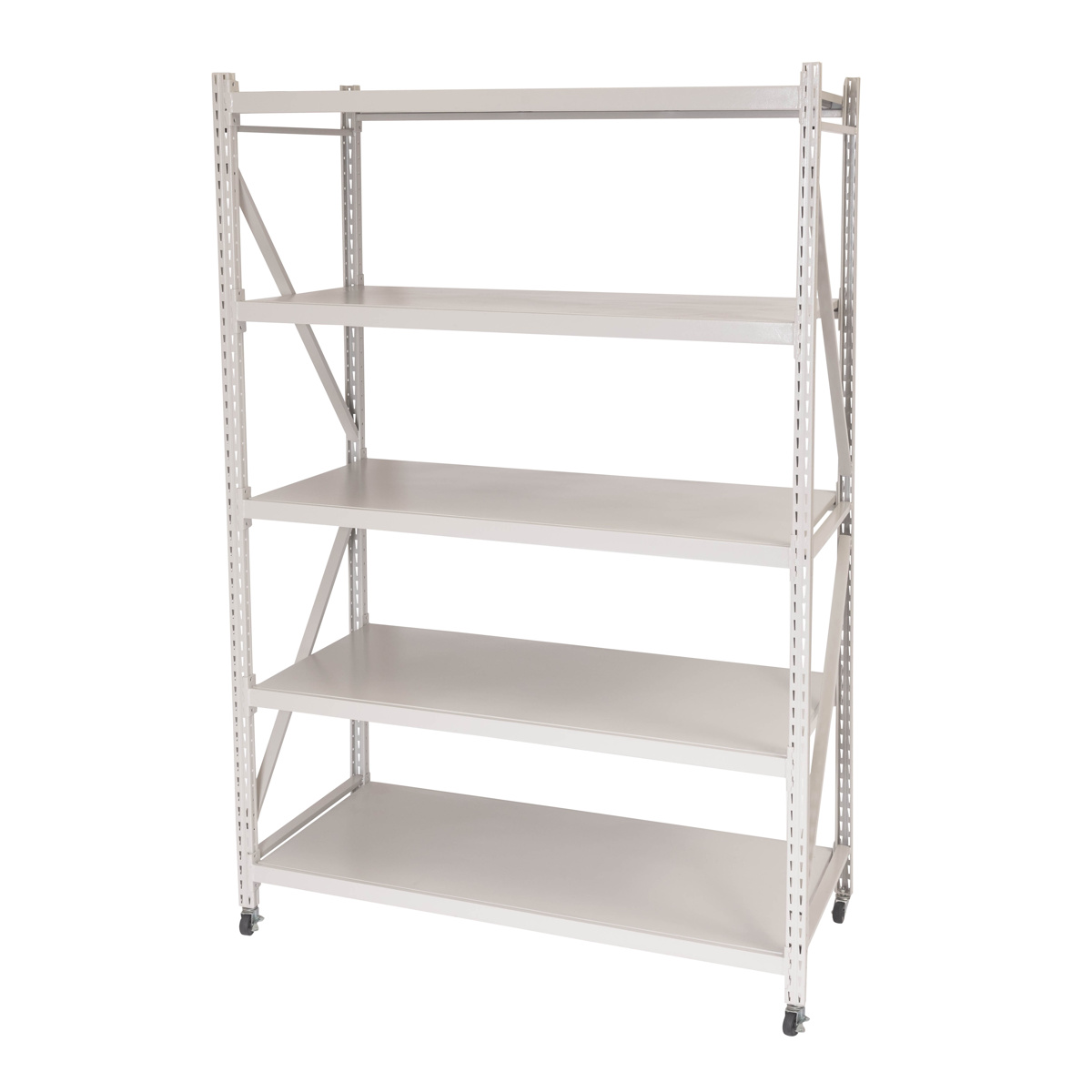 東谷 スチールラック 4段 深型 キャスター付 ボルトレス RALD 幅129cm