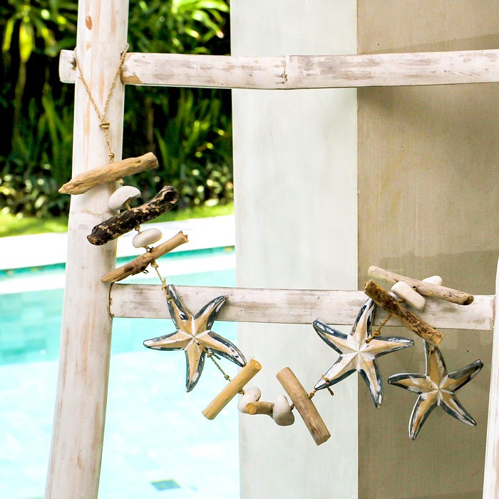 オーナメント 壁飾り 流木 ヒトデ ブルー ロング ビーチ 西海岸 男前