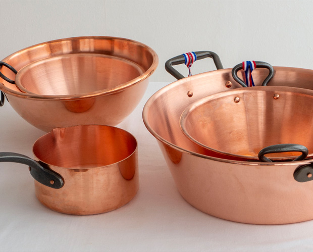 2/25はポイント10倍／ BAUMALU 銅のジャム鍋 38cm 取っ手付き フランス