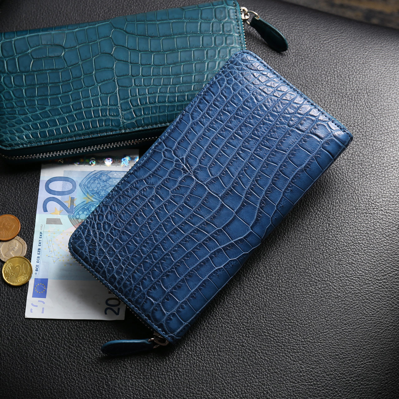 sankyo shokai（三京商会） クロコダイル メンズ 長財布 マット加工