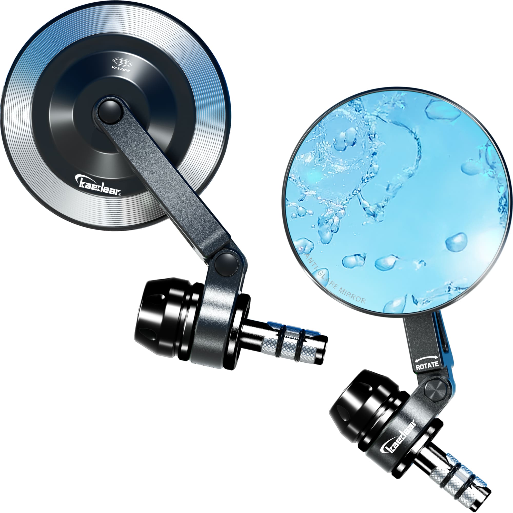 Kaedear（カエディア） バイク ミラー バイクミラー 折りたたみ 10mm