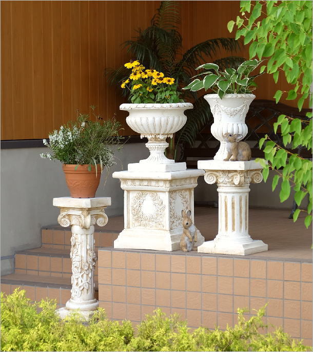 ガーデンコラム ガーデニング 置物 オブジェ おしゃれ 花台 フラワー