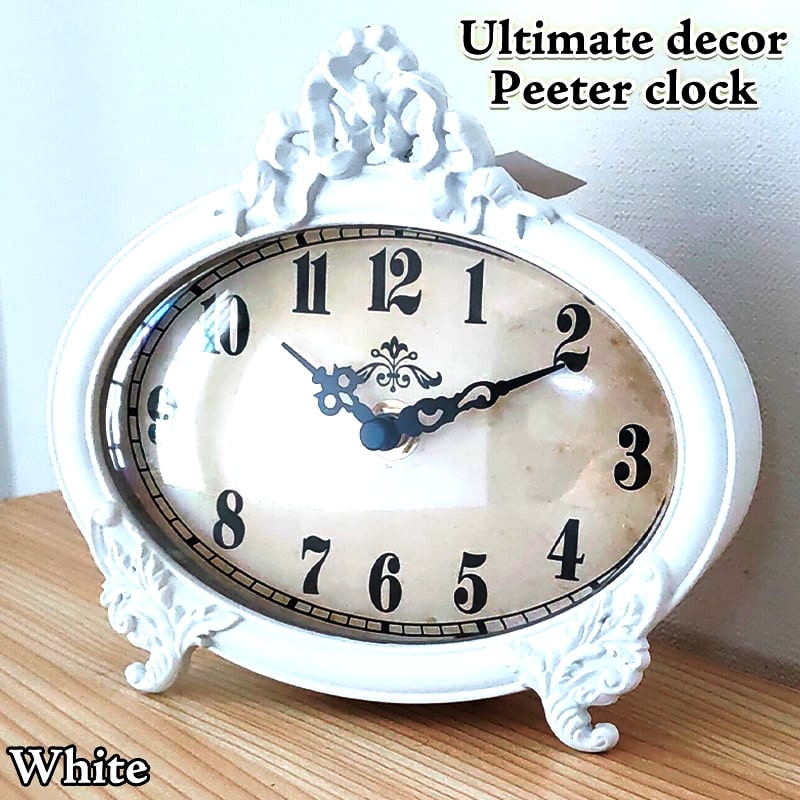 アメリカン レトロ 置時計 アンティーク ホワイト おしゃれ 雑貨