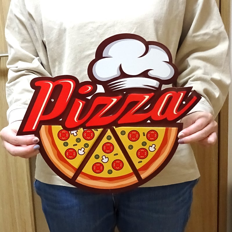 アメリカン レトロ ブリキ看板 ピザ アンティーク エンボスプレート