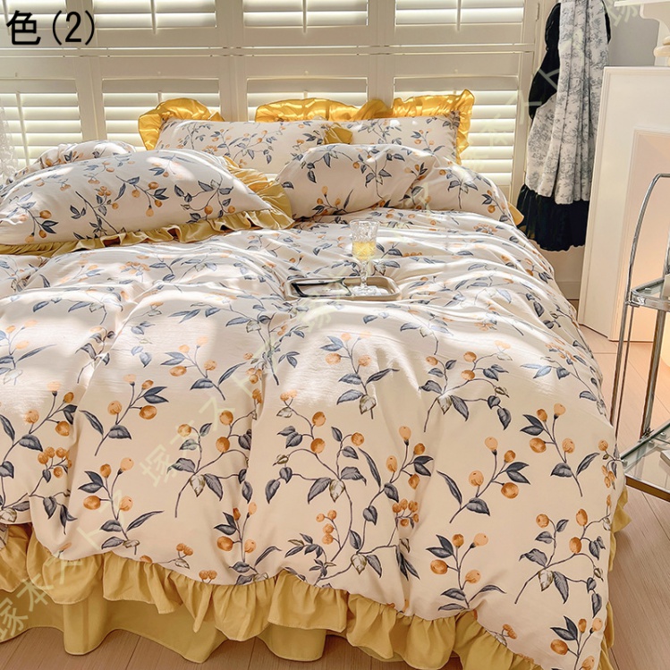 韓国風 寝具 布団カバーセット シングル セミダブル レディース 姫系