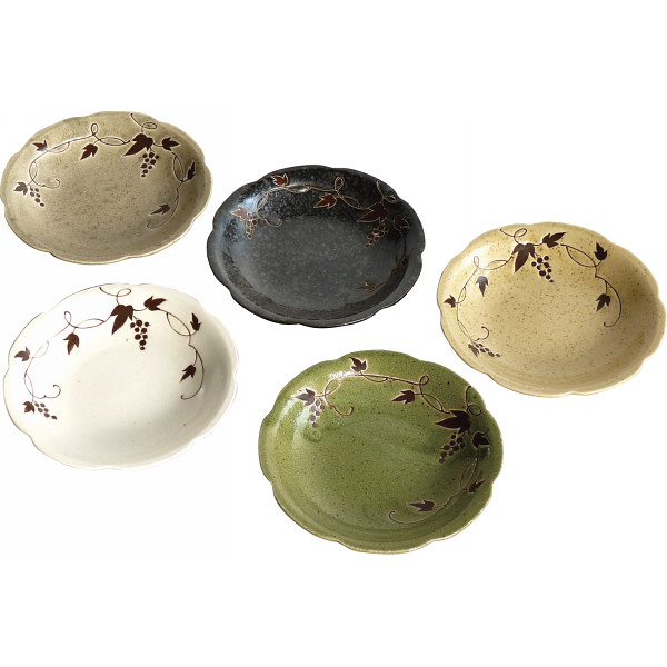 片岡鶴太郎 つたぶどう 取皿5枚揃 | シャディギフトモール