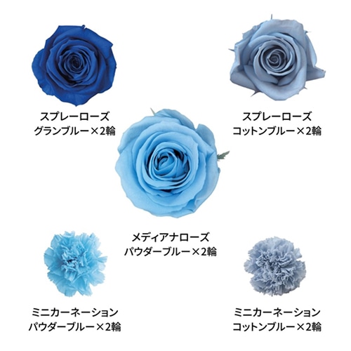 フロールエバー ブリザーブドフラワー ミックスパレット ブルー