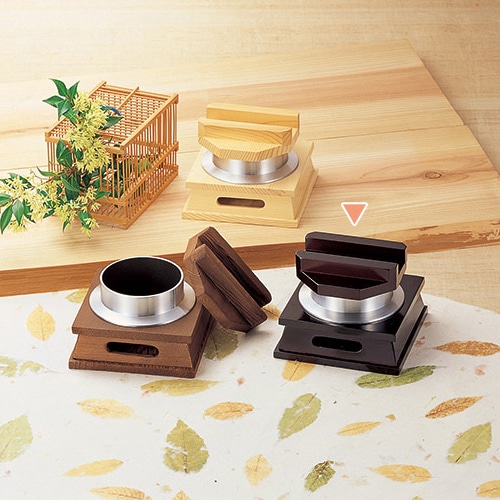 マイン 釜めしセット 木製蓋・釜台付 小 ブラウン M10-224 1セット（ご