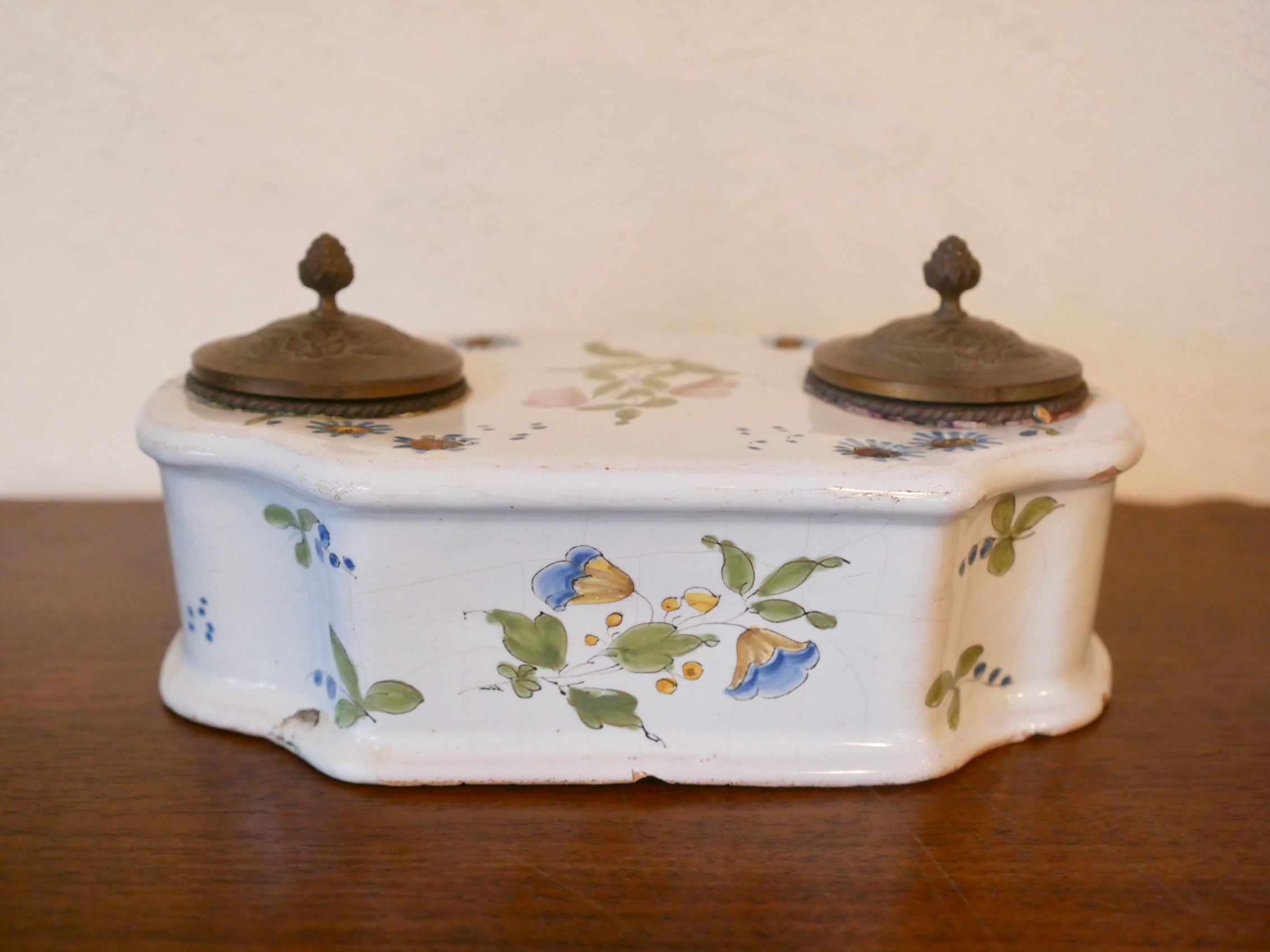 オランダ陶器 インク台 Vintage 草花文 ペン立て 西欧 – smileantiques
