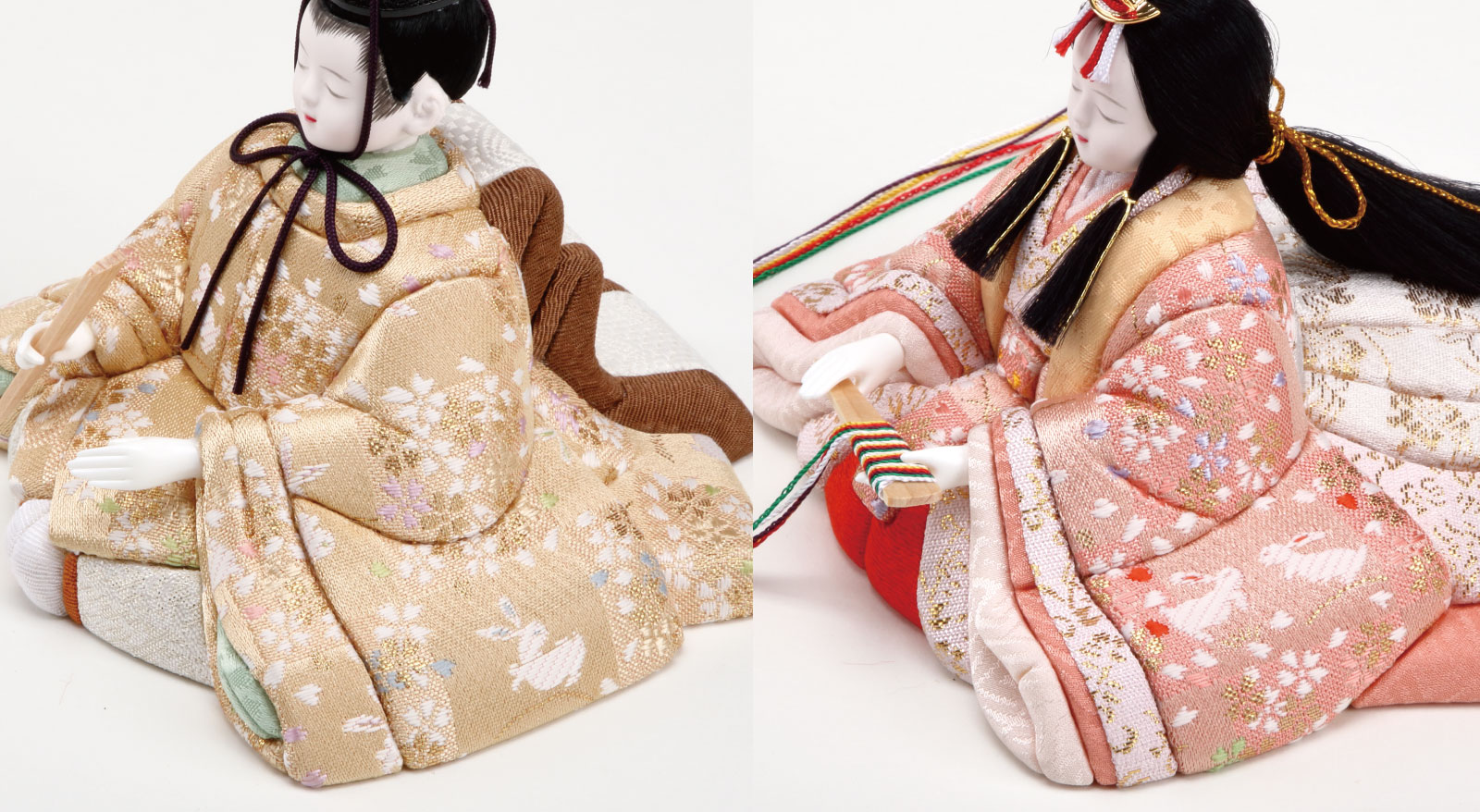 木目込雛人形 彩鳳雛 市松花うさぎ / おしゃれでコンパクトなかわいい